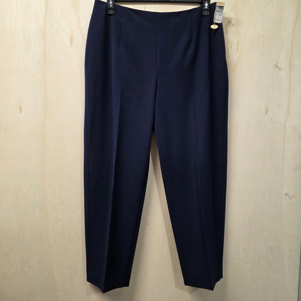 Talbots Womens 16W Petite Navy Blue Classic Fit Stretch Straight Leg Pants NWT